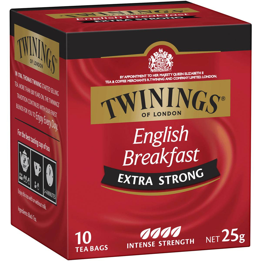 Twinings English Breakfast Extra Strong Tea Bags 10 Pack | 澳洲代購