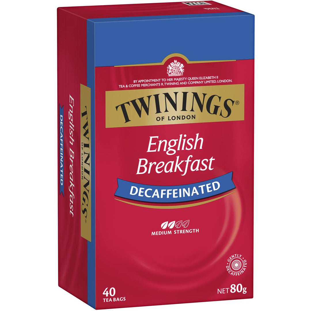 Twinings English Breakfast Decaffeinated Tea Bags 40 Pack | 澳洲代購