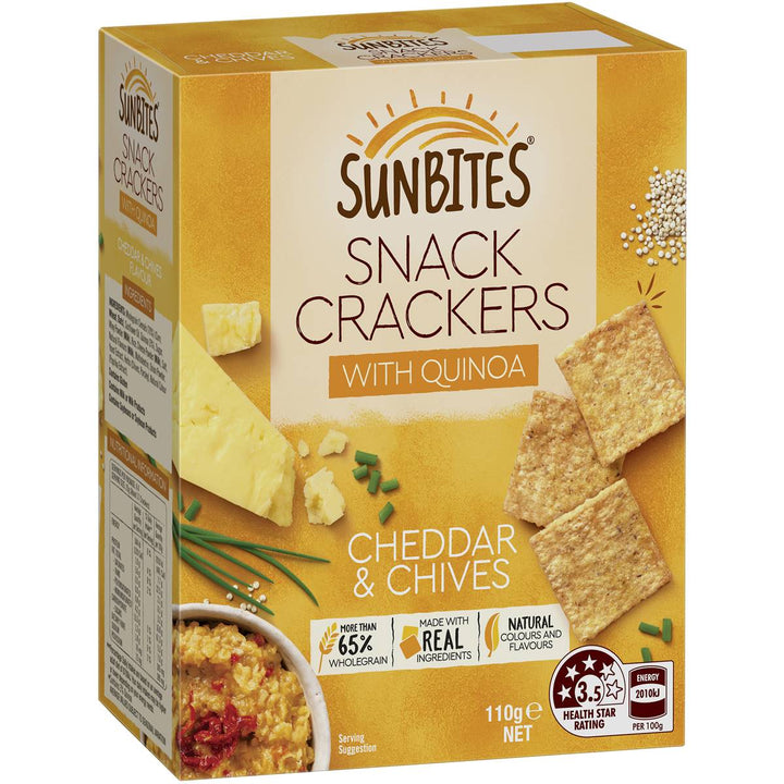 Sunbites Crackers With Quinoa Cheddar & Chives 110g