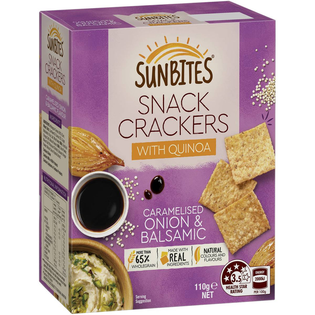 Sunbites Crackers With Quinoa Onion & Balsamic Vinegar 110g