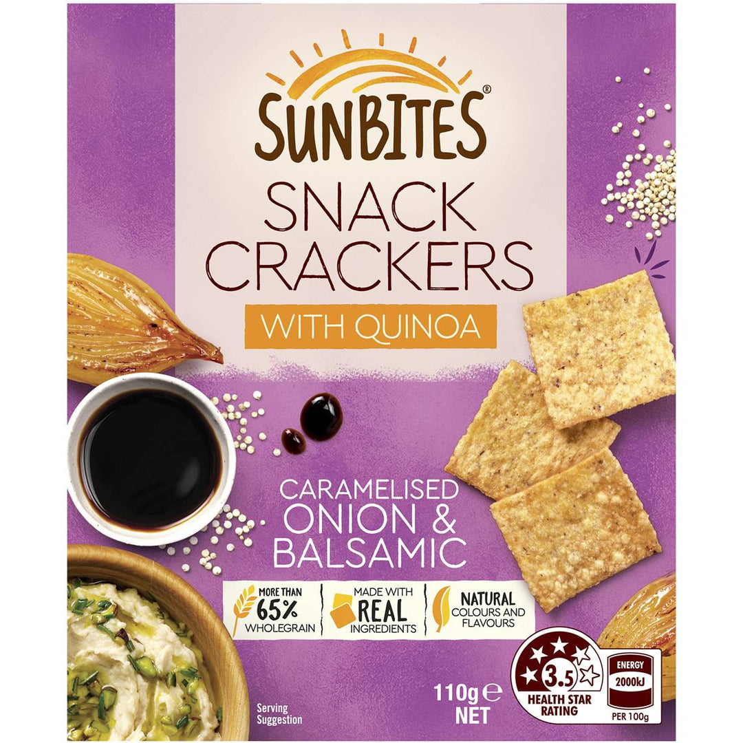 Sunbites Crackers With Quinoa Onion & Balsamic Vinegar 110g