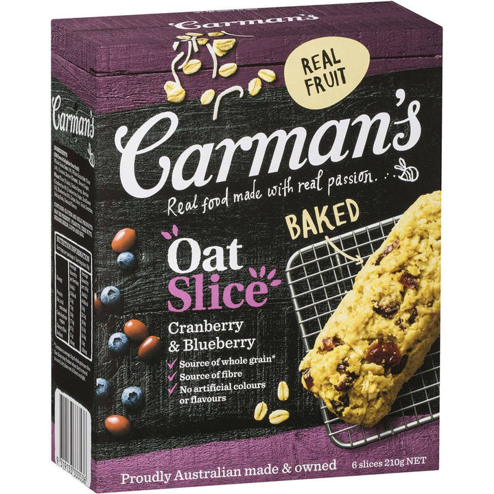 Carman's Oat Slice: Cranberry & Blueberry 210g | Carman's Kitchen