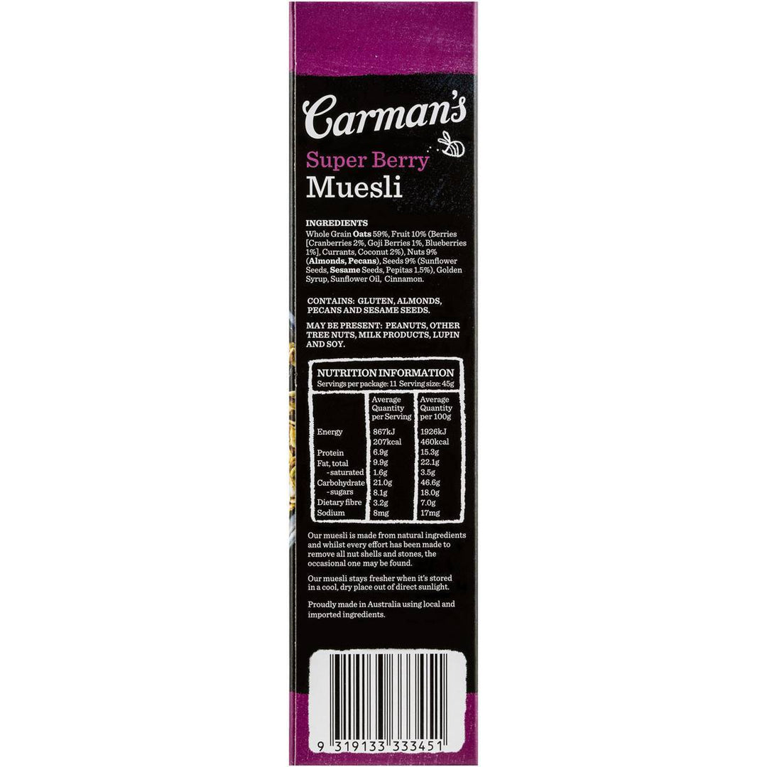 Carman's Museli: Super Berry 500g | Carman's Kitchen