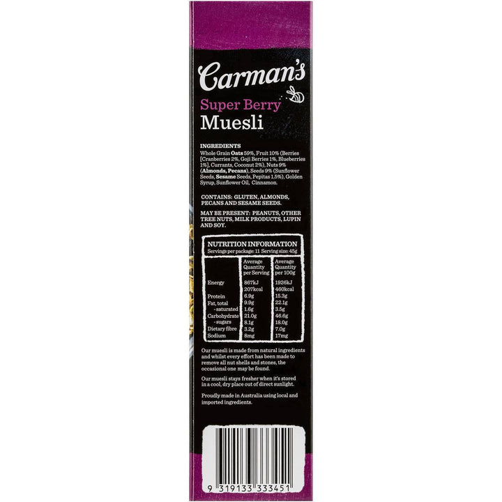 Carman's Museli: Super Berry 500g | Carman's Kitchen