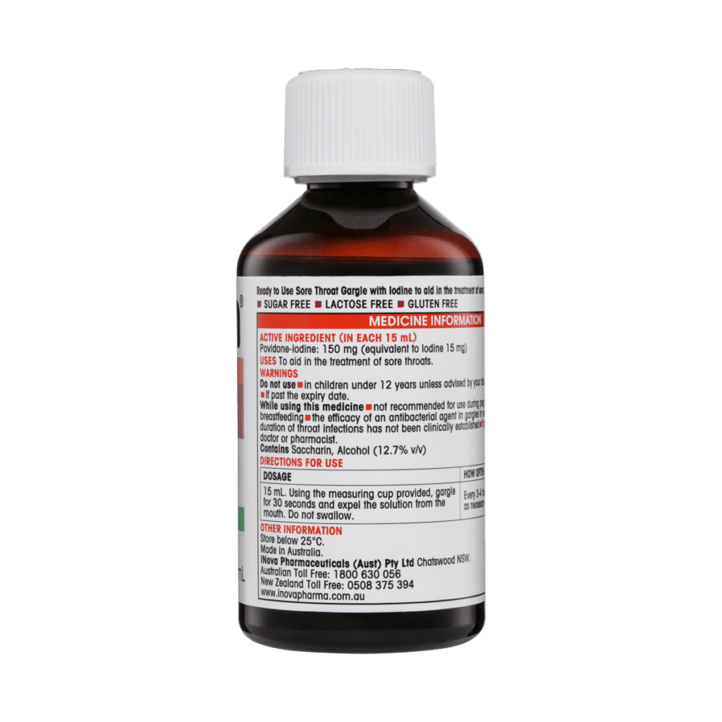 Difflam Ready to Use Sore Throat Gargle with Iodine 200mL