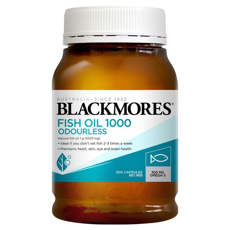 Blackmores Odourless Fish Oil 1000mg 200 Capsules | Blackmores