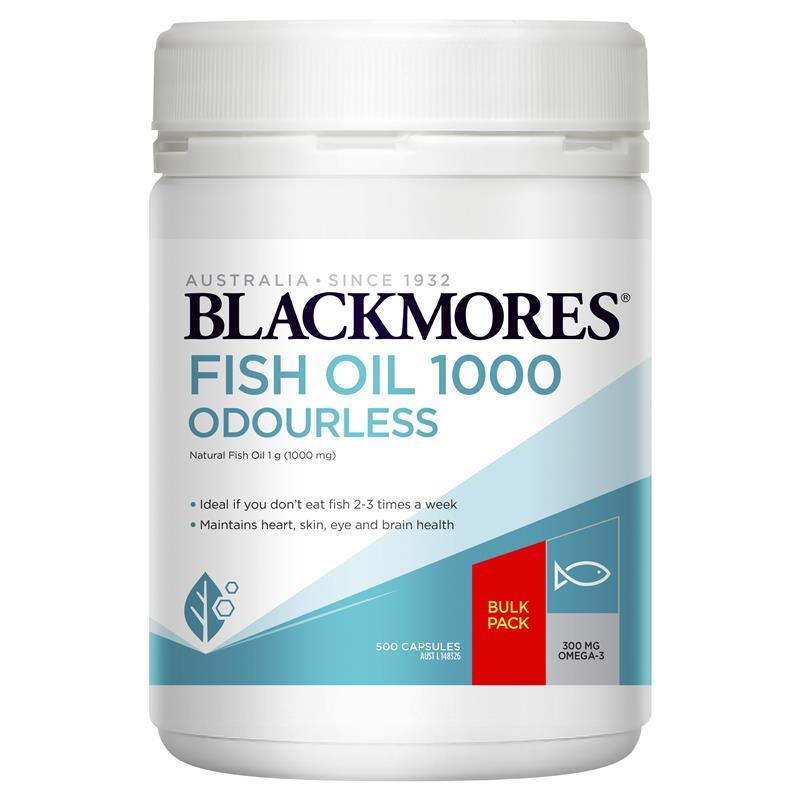 Blackmores Odourless Fish Oil 1000mg Bulk Pack 500 Capsules | Blackmores