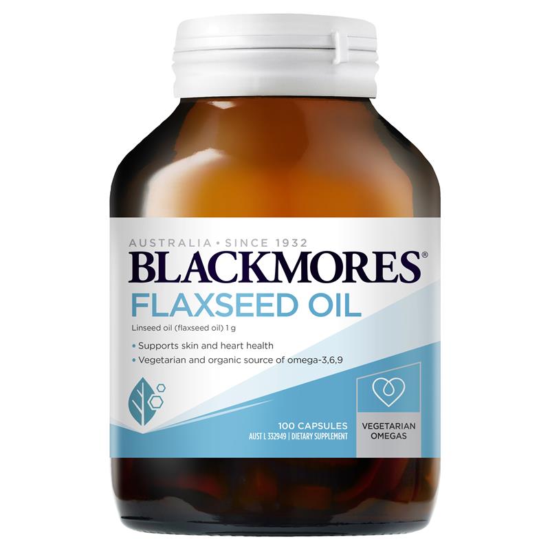 Blackmores Flaxseed Oil 1000mg 100 Vegetarian Capsules | Blackmores