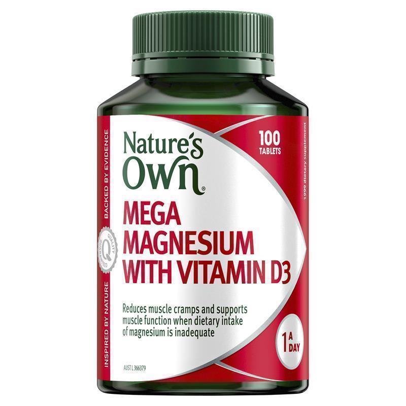 Nature's Own Mega Magnesium With Vitamin D3 100 Tablets | 澳洲代購 | 空運到港
