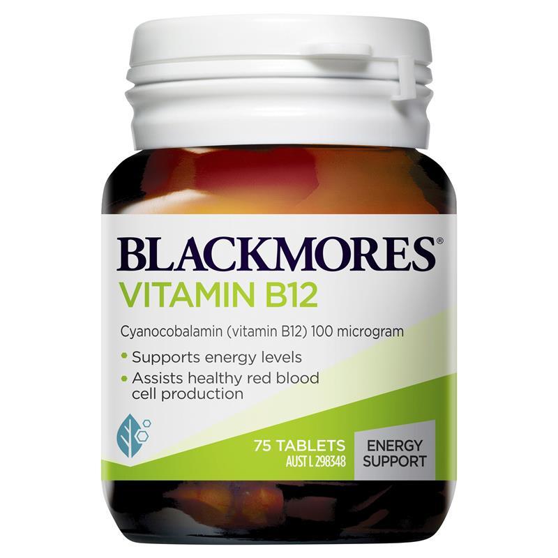 Blackmores Vitamin B12 (Cyanocobalamin) 100mcg 75 Tablets | Blackmores