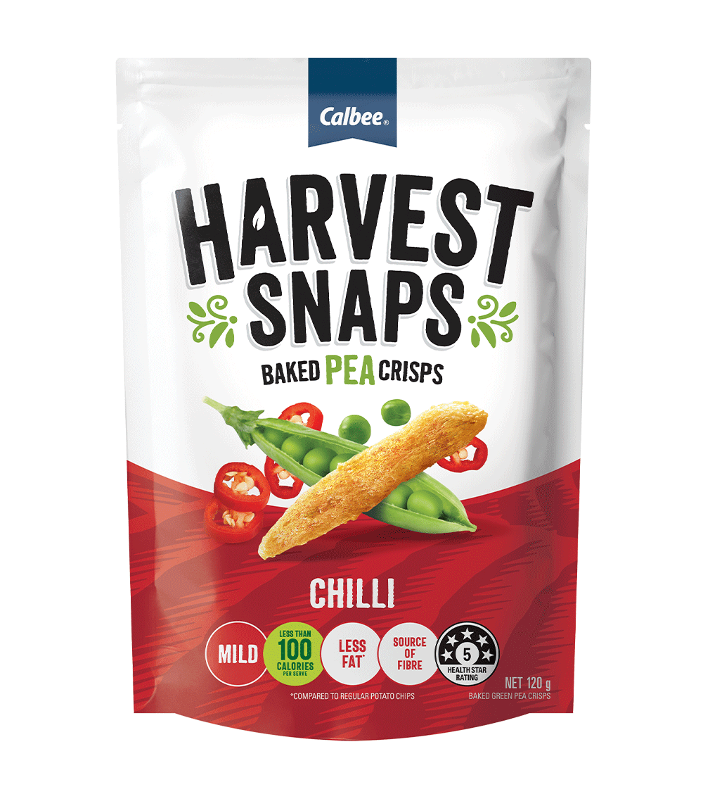 Calbee Harvest Snaps: Baked Pea Crisps - Chilli 120g