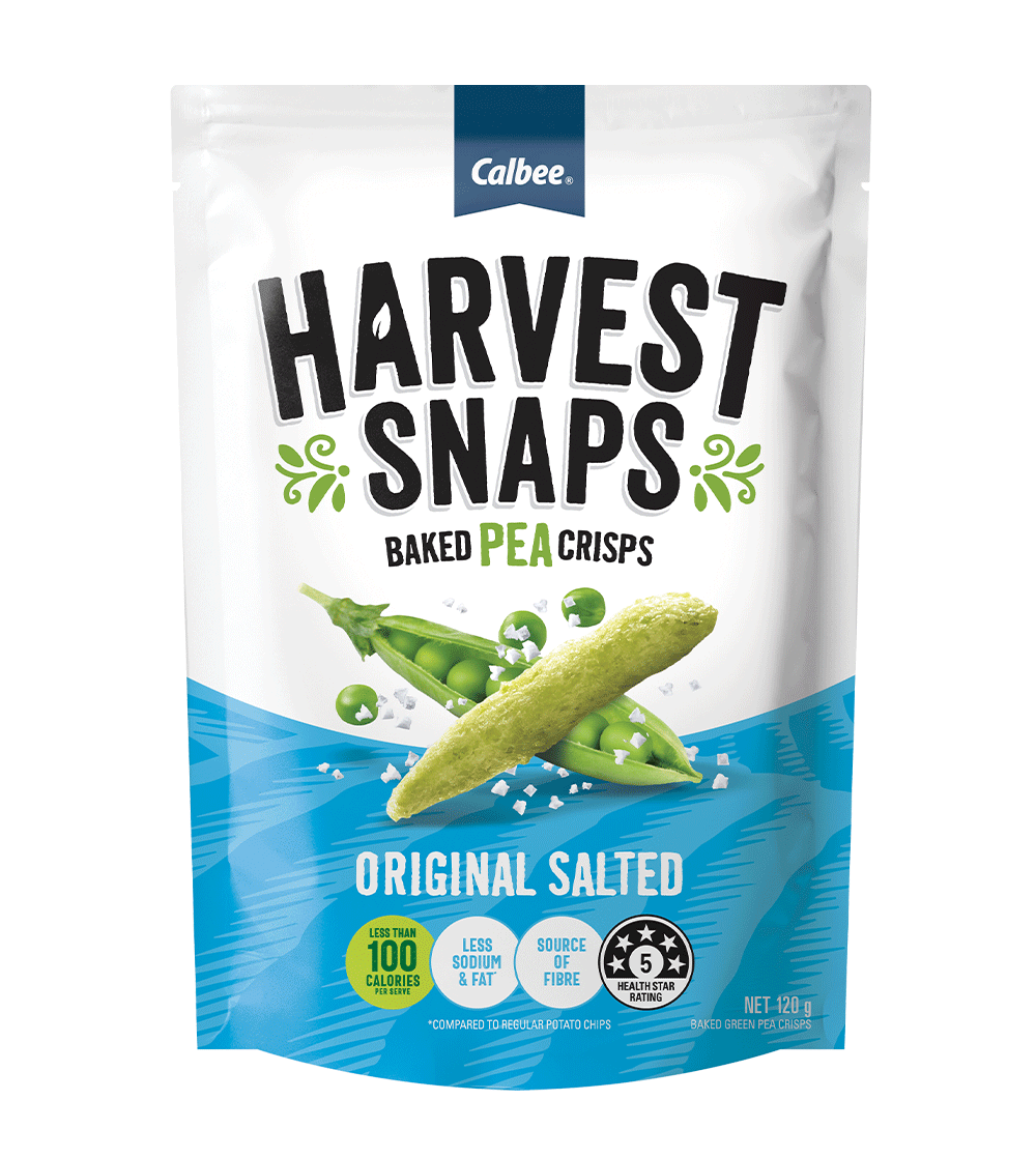Calbee Harvest Snaps: Baked Pea Crisps - Original Salted 120g