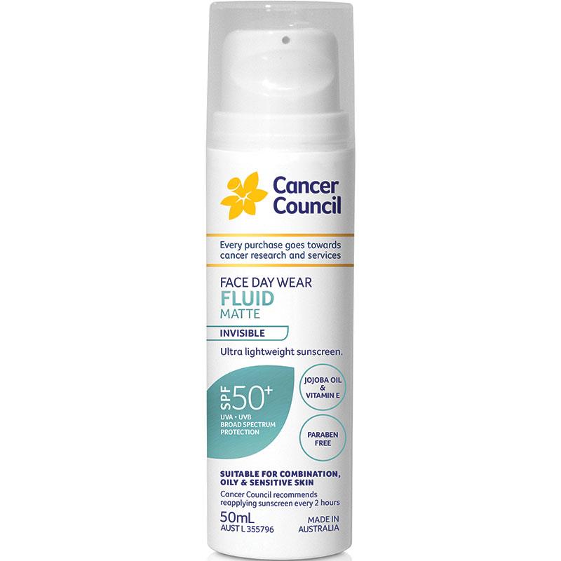 Cancer Council SPF 50+ Day Wear Face Fluid Matte Invisible 50ml