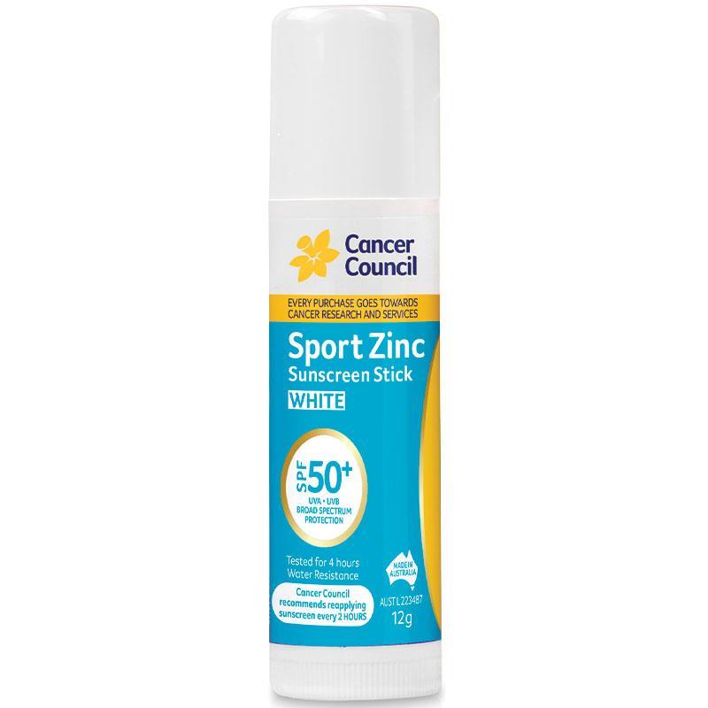 Cancer Council SPF50+ Sport Zinc Stick White 12g
