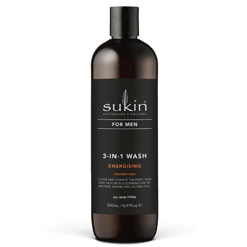 Sukin For Men 3-In-1 Wash Energising 500ml | Sukin | 澳洲代購