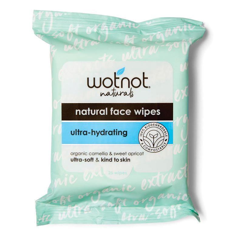 Wotnot Natural Organic Ultra Hydrating Facial Wipes Aging/Dry Skin 25