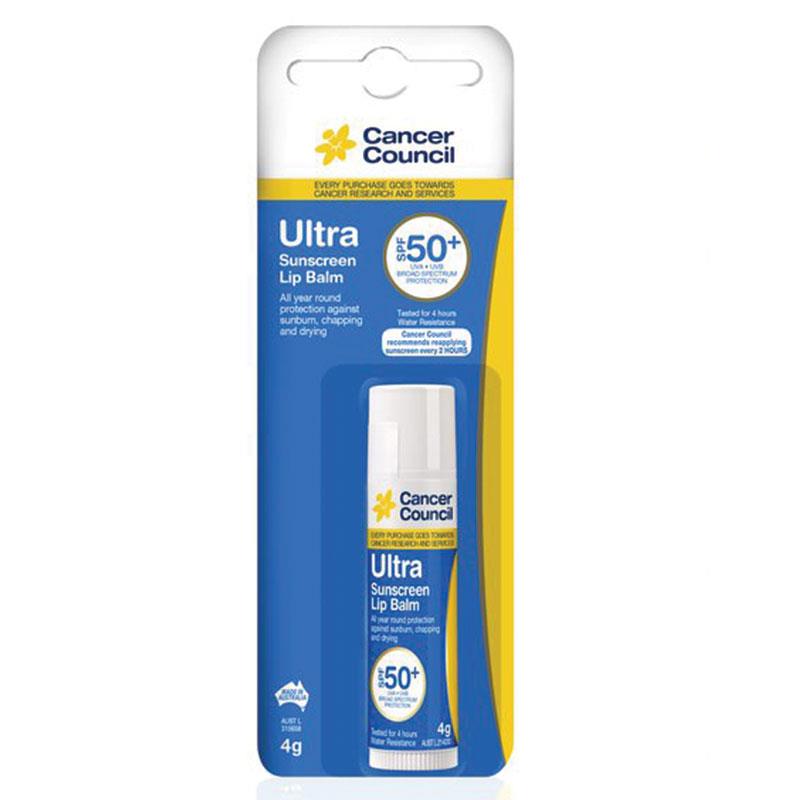 Cancer Council SPF 50+ Ultra Sunscreen Lip Balm 4g
