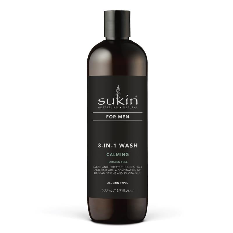 Sukin For Men 3-In-1 Wash Calming 500ml | Sukin | 澳洲代購