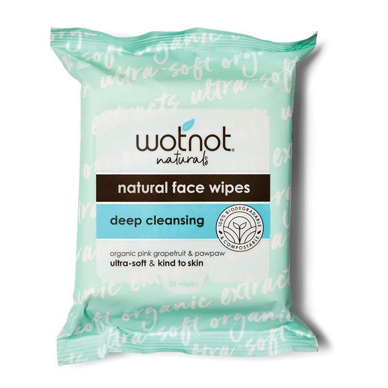 Wotnot Natural Organic Purifying Facial Wipes Oily/Combination Skin 25
