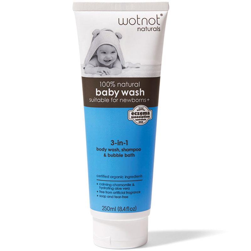 Wotnot All Natural 3-in-1 Baby Wash, Shampoo & Bubble Bath