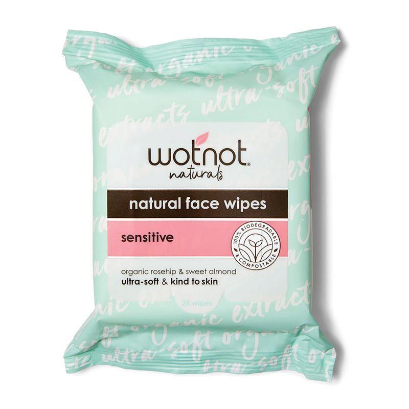 Wotnot Natural Organic Sensitive Facial Wipes All Skin Types 25