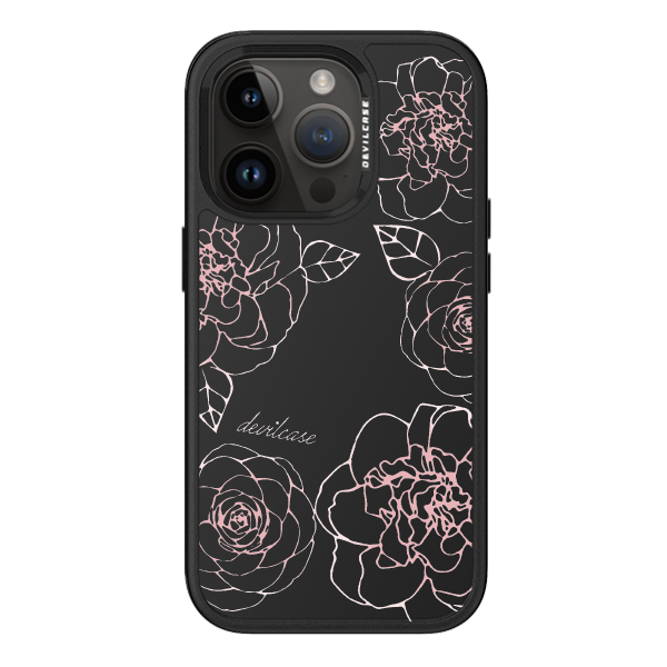 彩繪手機殼 - 粉色山茶花 | 惡魔防摔殼 PRO