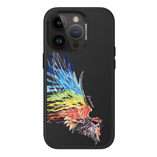 彩繪手機殼 - 彩虹和平翅膀(左白) | 惡魔防摔殼 PRO