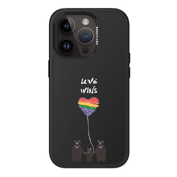 彩繪手機殼 - 彩虹這一家(黑熊) | 惡魔防摔殼 PRO