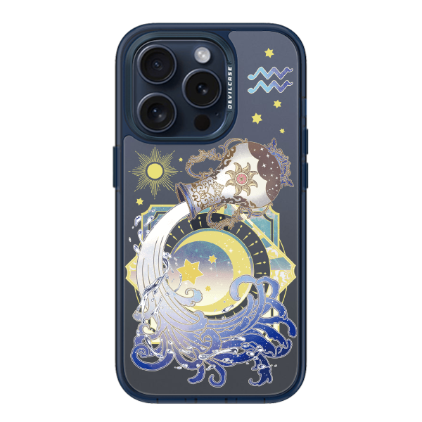 彩繪手機殼 - 水瓶座Aquarius | 惡魔防摔殼(標準版): 透海藍