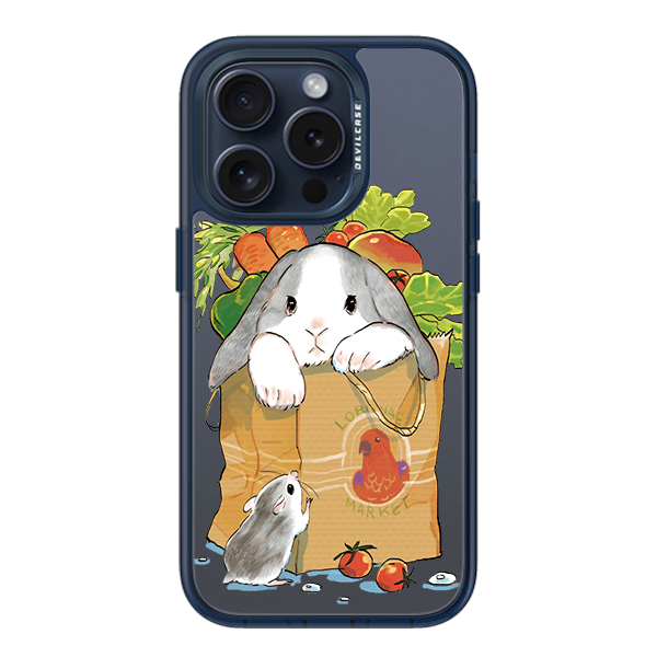 彩繪手機殼 - 紙袋兔子和倉鼠 | 惡魔防摔殼(標準版): 透海藍