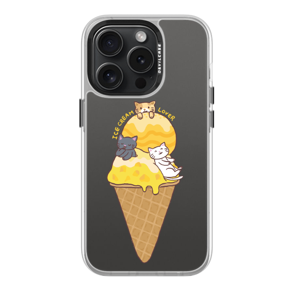 彩繪手機殼 - 貓咪愛冰淇淋 | 惡魔防摔殼(標準版): 透明
