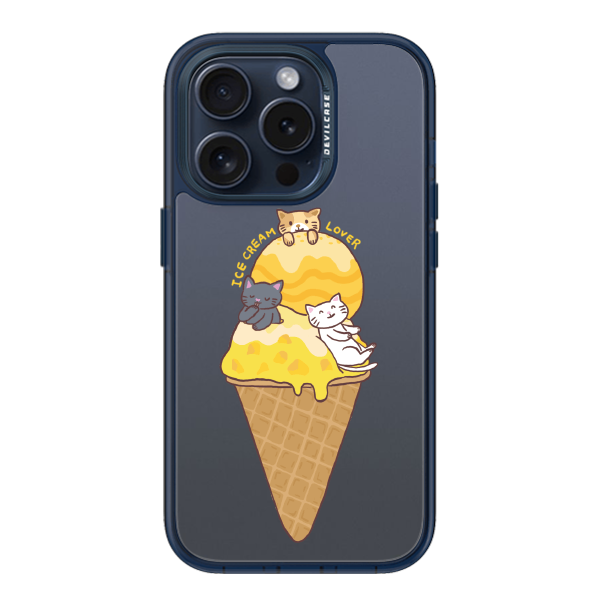 彩繪手機殼 - 貓咪愛冰淇淋 | 惡魔防摔殼(標準版): 透海藍