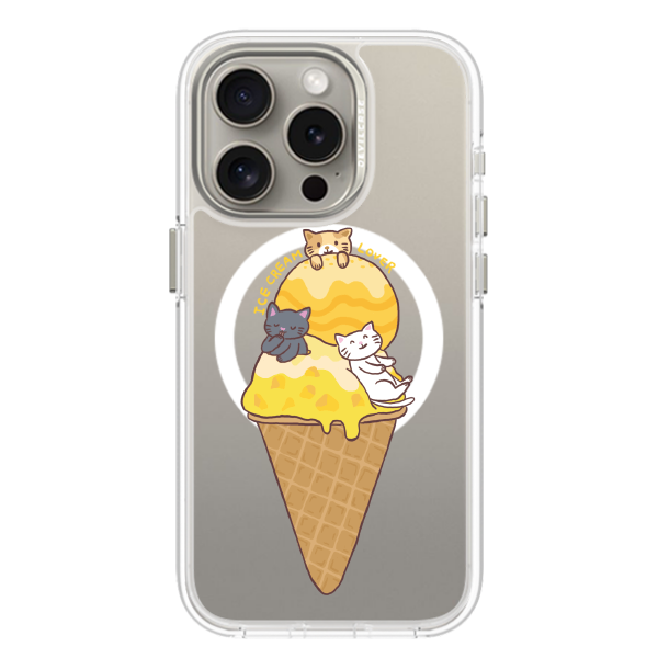 彩繪手機殼 - 貓咪愛冰淇淋 | 惡魔防摔殼(磁吸版)