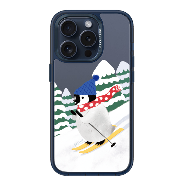 彩繪手機殼 - 企鵝滑雪 | 惡魔防摔殼(標準版): 透海藍