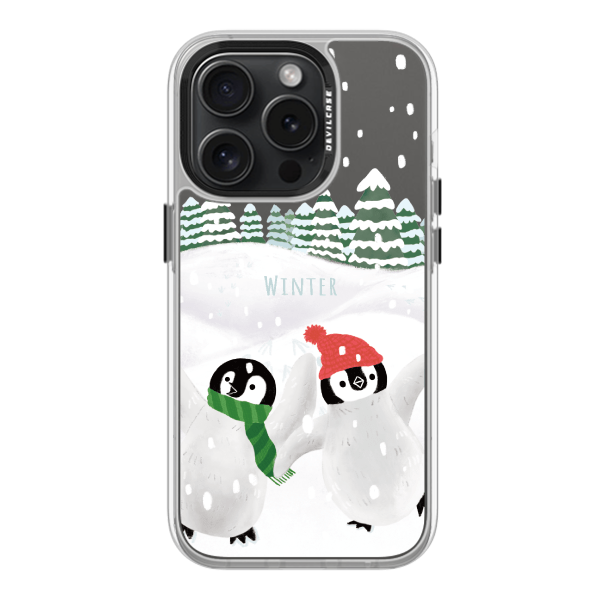 彩繪手機殼 - 雪中企鵝 | 惡魔防摔殼(標準版): 透明