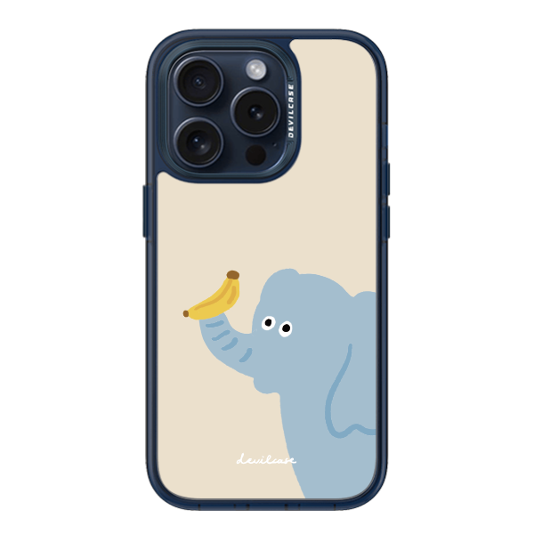彩繪手機殼 - 吃香蕉的大象 | 惡魔防摔殼(標準版): 透海藍