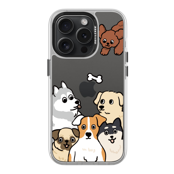 彩繪手機殼 - 一群狗狗 | 惡魔防摔殼(標準版): 透明