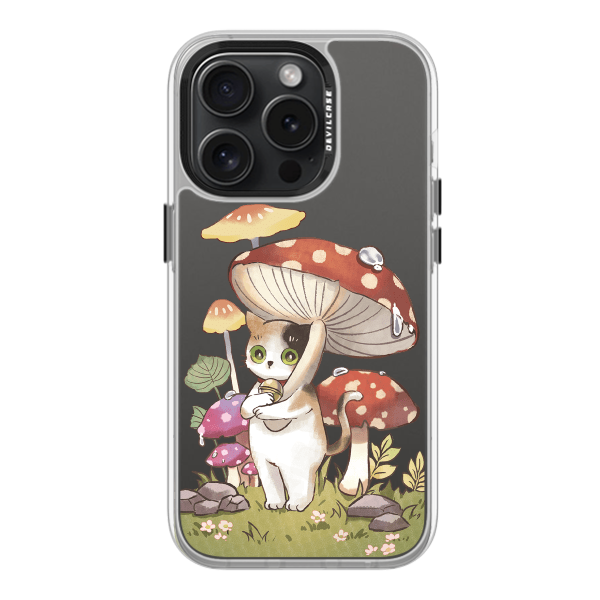 彩繪手機殼 - 蘑菇貓貓 | 惡魔防摔殼(標準版): 透明