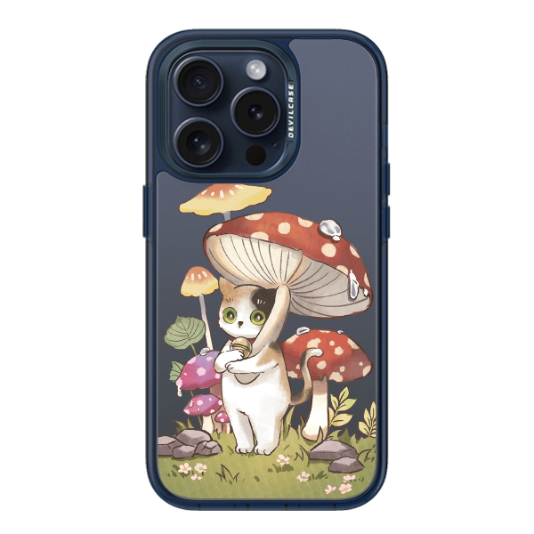 彩繪手機殼 - 蘑菇貓貓 | 惡魔防摔殼(標準版): 透海藍