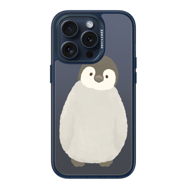 彩繪手機殼 - 大隻小企鵝看你 | 惡魔防摔殼(標準版): 透海藍
