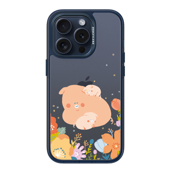彩繪手機殼 - 豬豬花園 | 惡魔防摔殼(標準版): 透海藍