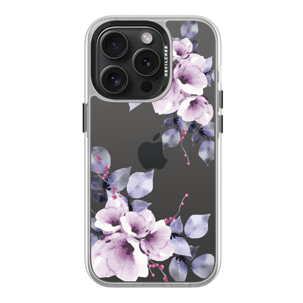 彩繪手機殼 - 淡染紫花 | 惡魔防摔殼(標準版): 透明