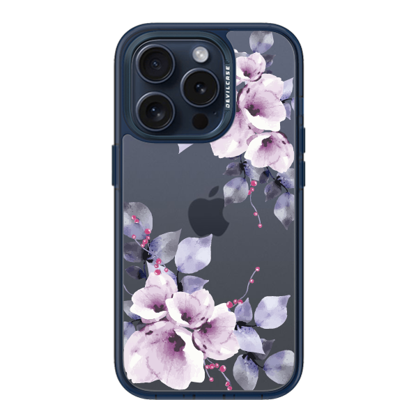 彩繪手機殼 - 淡染紫花 | 惡魔防摔殼(標準版): 透海藍
