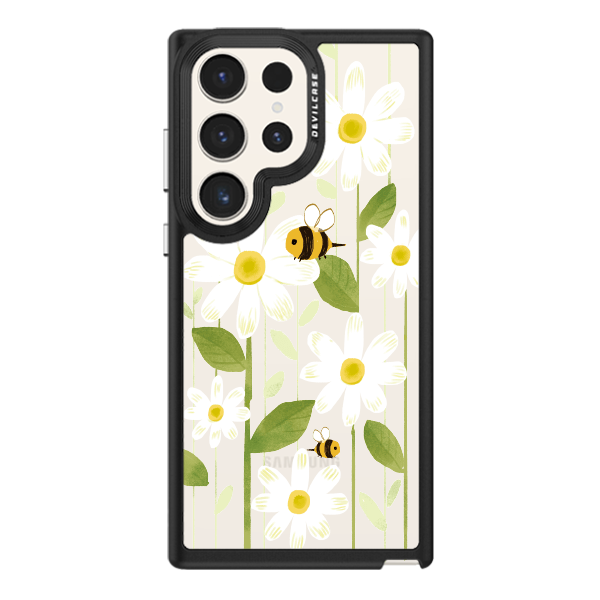 彩繪手機殼 - 蜜蜂小雛菊 | 惡魔防摔殼(標準版): 黑色