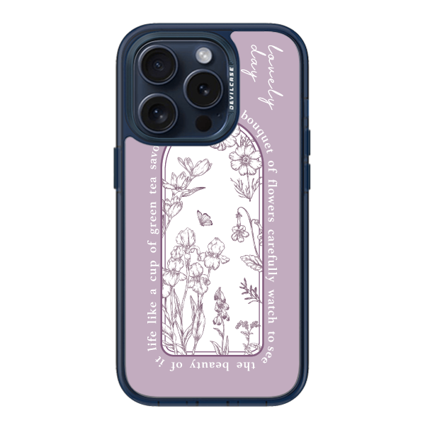 彩繪手機殼 - 法式薰衣紫花園 | 惡魔防摔殼(標準版): 透海藍