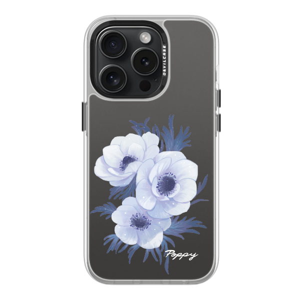 彩繪手機殼 - 藍紫罌粟花 | 惡魔防摔殼(標準版): 透明