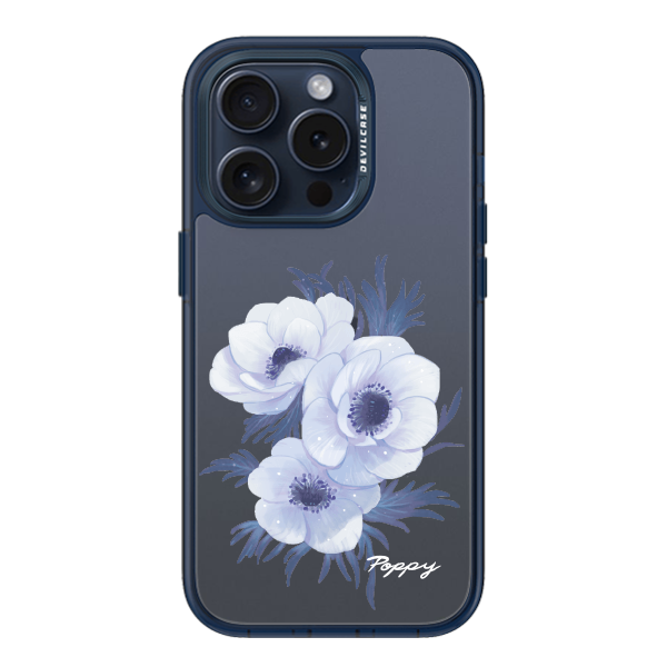 彩繪手機殼 - 藍紫罌粟花 | 惡魔防摔殼(標準版): 透海藍