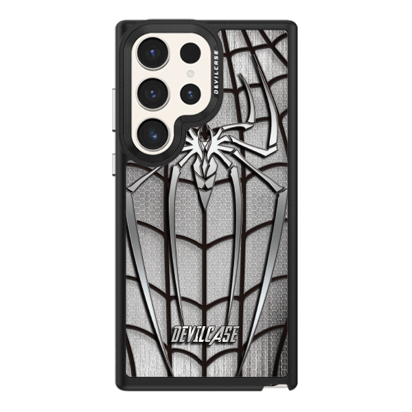 彩繪手機殼 - 銀色蜘蛛 | 惡魔防摔殼(標準版): 黑色