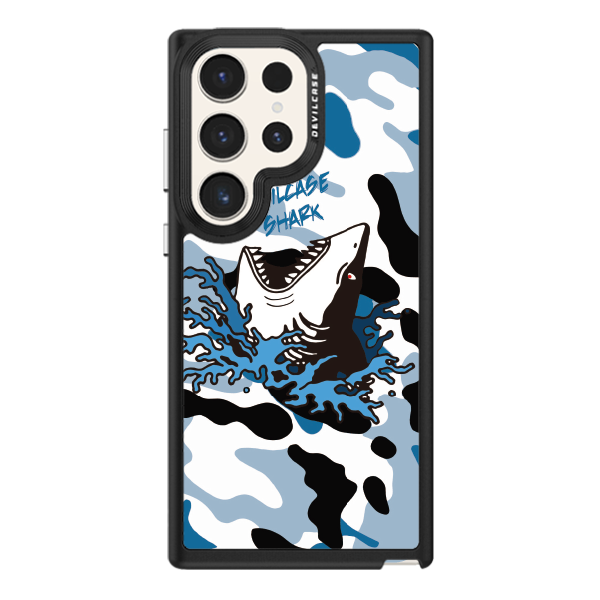 彩繪手機殼 - 鯊魚藍迷彩 | 惡魔防摔殼(標準版): 黑色