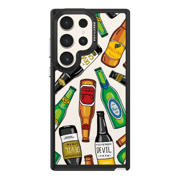 彩繪手機殼 - 滿滿玻璃酒瓶 | 惡魔防摔殼(標準版): 黑色